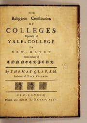 Tapa de The religious constitution of colleges, especially of Yale-College in New-Haven in the colony of Connecticut