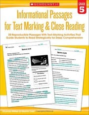 Tapa de Informational Passages for Text Marking & Close Reading : Grade 5