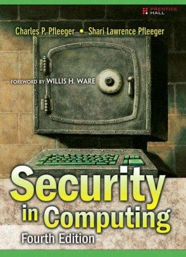 Tapa de Security in Computing (4th Edition)