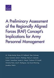 Tapa de A Preliminary Assessment of the Regionally Aligned Forces Concept's Implications for Army Personnel Management