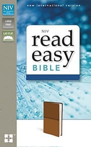Tapa de NIV, ReadEasy Bible, Large Print, Leathersoft, Tan, Red Letter Edition