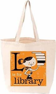Tapa de L Is for Library Tote
