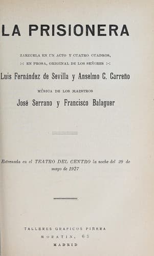 Tapa de La prisionera