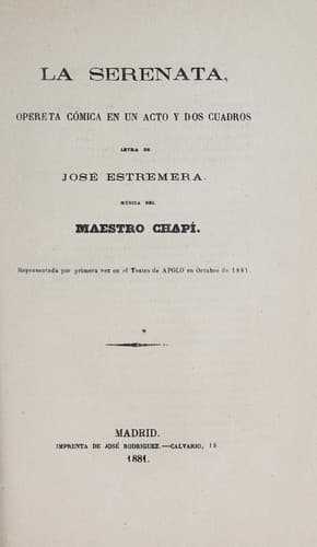 Tapa de La serenata