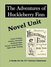 Tapa de The Adventures of Huckleberry Finn Novel Unit