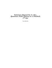 Tapa de Solutions Manual to Quantum Field Theory