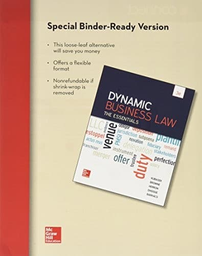 Tapa de Loose-Leaf for Dynamic Business Law