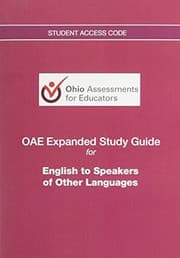 Tapa de OAE Expanded Study Guide -- Access Code Card -- for English to Speakers of Other Languages