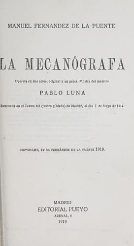 Tapa de La mecanógrafa