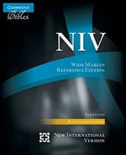 Tapa de NIV Wide Margin Reference Bible, Black Calf Split Leather, Red-letter Text, NI744
