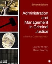 Tapa de Administration and management in criminal justice