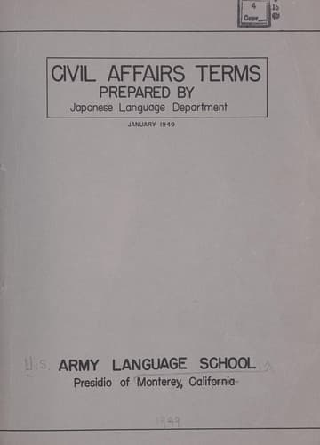 Tapa de Civil affairs terms