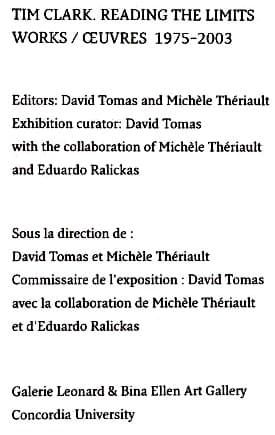 Tapa de Tim Clark--reading the limits