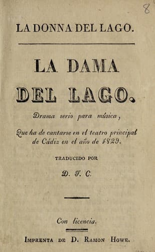 Tapa de La dama del lago