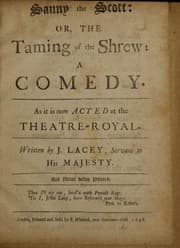 Tapa de Sauny the Scott: or, The taming of the shrew