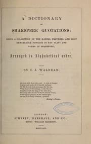 Tapa de A Dictionary of Shakspere Quotations