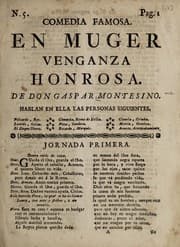 Tapa de Comedia famosa, En muger venganza honrosa