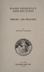 Tapa de Radio frequency amplification, theory and practice