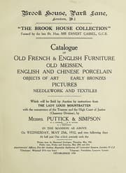 Tapa de Catalogue of old French & English furniture, old Meissen, English and Chinese porcelain, objects of art, early bronzes, pictures, needlework and textiles