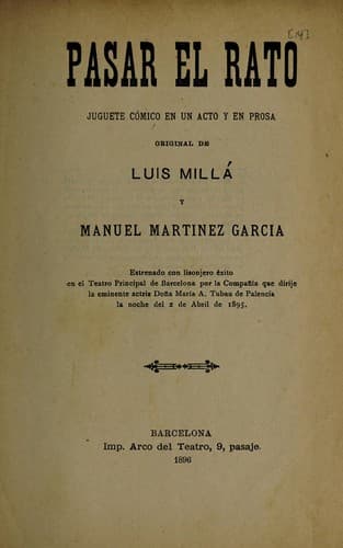 Tapa de Pasar el rato