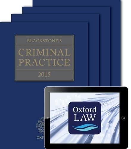 Tapa de Blackstone's Criminal Practice 2015