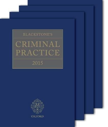 Tapa de Blackstone's Criminal Practice 2015