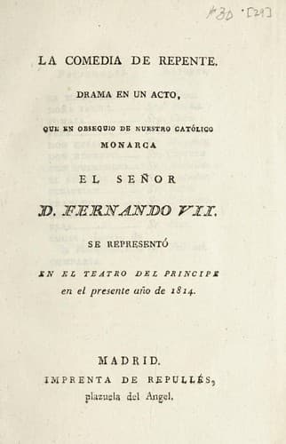 Tapa de La comedia de repente