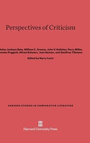 Tapa de Perspectives of Criticism