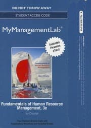 Tapa de NEW MyManagementLab with Pearson eText -- Access Card -- for Fundamentals of Human Resource Management