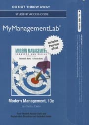 Tapa de Modern Management MyManagementLab Access Card