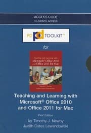 Tapa de PDToolKit -- Access Card -- for Teaching and Learning with Microsoft Office 2010 and Office 2011 for Mac