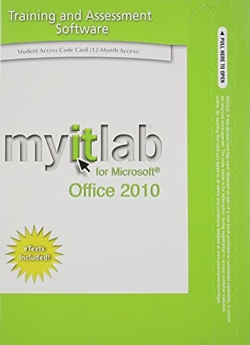 Tapa de myitlab with Pearson eText -- Access Code -- for Office 2010