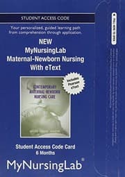 Tapa de NEW MyNursingLab with Pearson eText -- Access Card -- for Contemporary Maternal-Newborn