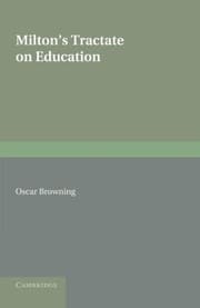 Tapa de Milton's Tractate on Education