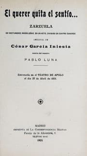 Tapa de El querer quita el sentio--