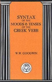 Tapa de Syntax of the Moods and Tenses of the Greek Verb