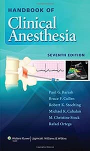 Tapa de Handbook of clinical anesthesia
