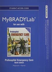 Tapa de NEW MyLab BRADY without Pearson eText -- Access Card -- for Prehospital Emergency Care