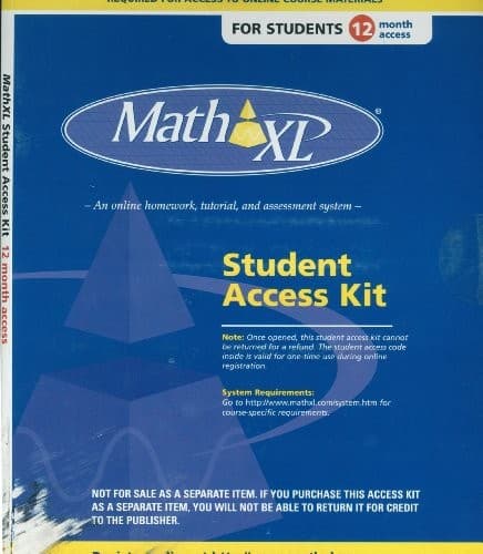 Tapa de MathXL Printed Access Code