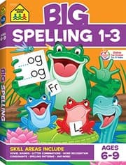 Tapa de School Zone - Big Spelling Grades 1-3 Workbook - Ages 6 to 9, Letter Sounds, Consonants, Puzzles, and More