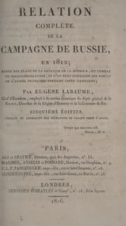 Tapa de Relation complète de la campagne de Russie, en 1812