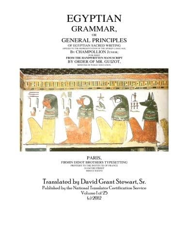 Tapa de Egyptian Grammar,Or General Principles   Of Egyptian Sacred Writing