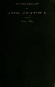 Tapa de Autobiography of Anton Rubinstein, 1829-1889