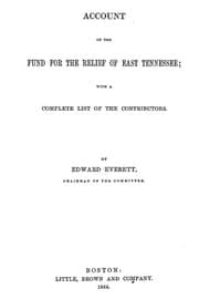 Tapa de Account Of The Fund For The Relief Of East Tennessee