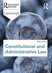 Tapa de Constitutional and Administrative Lawcards 2012-2013