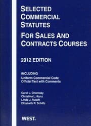 Tapa de Selected Commercial Statutes for Sales and Contracts Courses, 2012