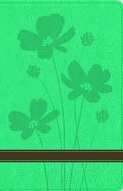 Tapa de GW Personal Size Giant Print Bible Turquoise/Brown, Flower Design Duravella