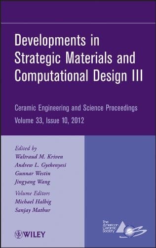 Tapa de Developments in Strategic Materials and Computational Design III