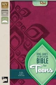 Tapa de KJV, Bible for Teens, Imitation Leather, Red, Red Letter