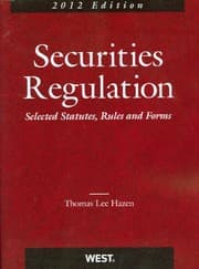 Tapa de Securities Regulation, Selected Statutes, Rules and Forms, 2012